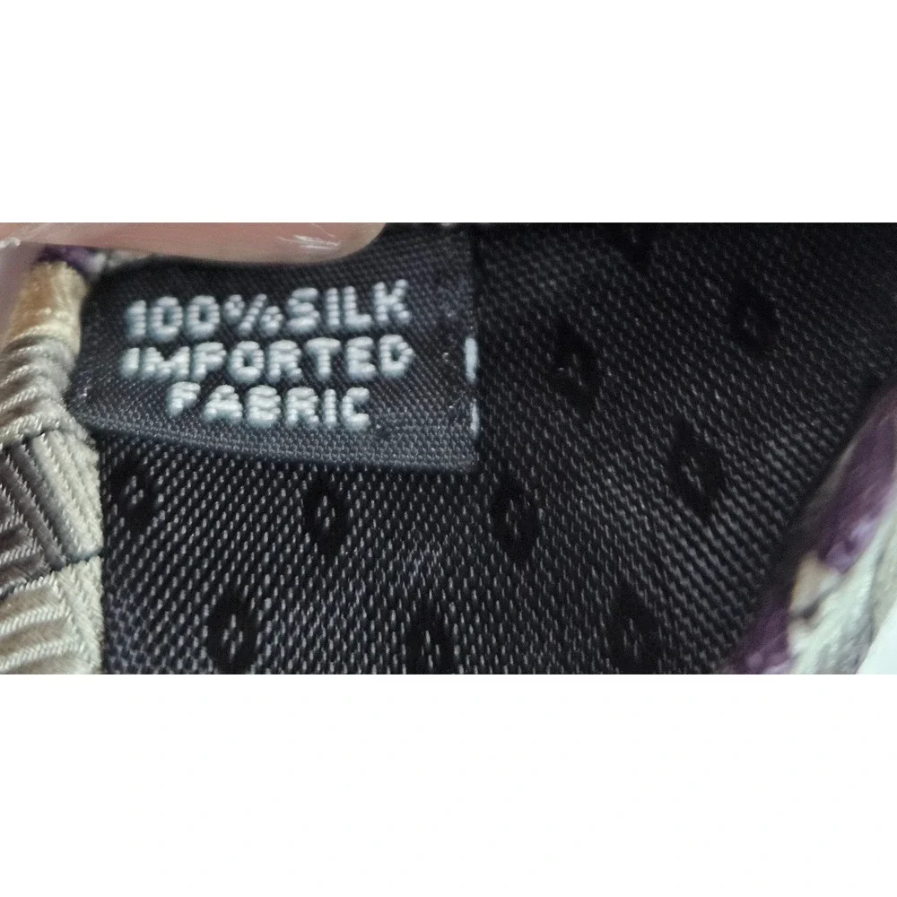 Enro Mens Silk Tie Grey Purple Geometric Basketweave Pattern Made in‎ USA 4 Inch